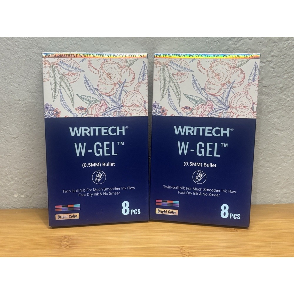 Lot Of 2-Writech Retractable W Gel Ink Pens 0.5mm Multicolor 8 Count Pack Sealed